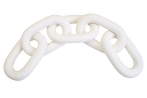 Cato White Wood Five Link Chain Decor