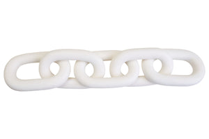Cato White Wood Five Link Chain Decor