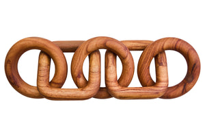 Cato Brown Wood Five Link Chain Decor