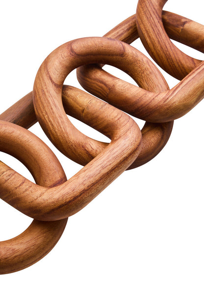 Cato Brown Wood Five Link Chain Decor