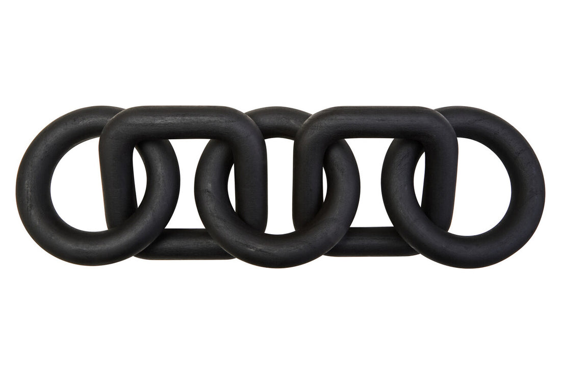 Cato 5 Link Black Wood Chain Sculpture