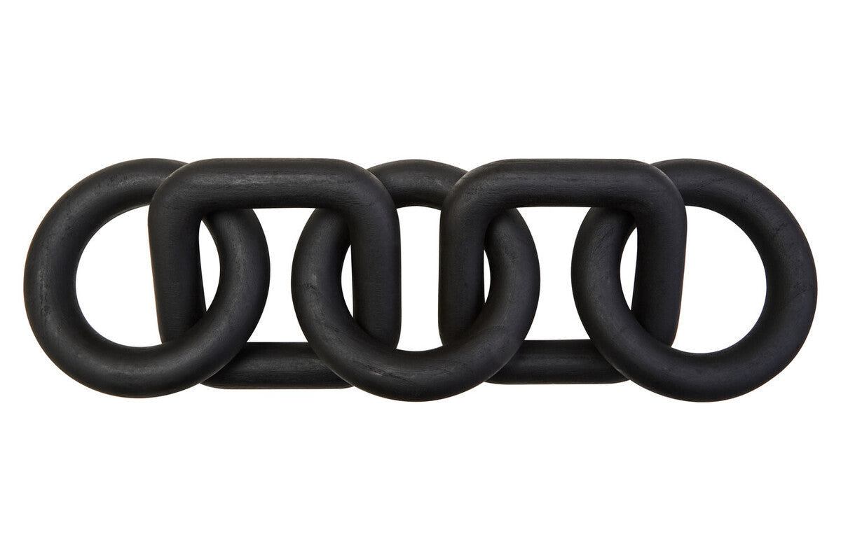 Cato 5 Link Black Wood Chain Sculpture