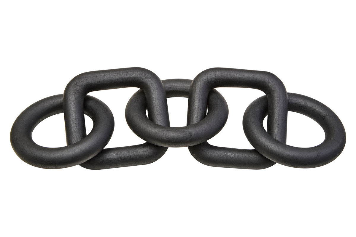Cato 5 Link Black Wood Chain Sculpture