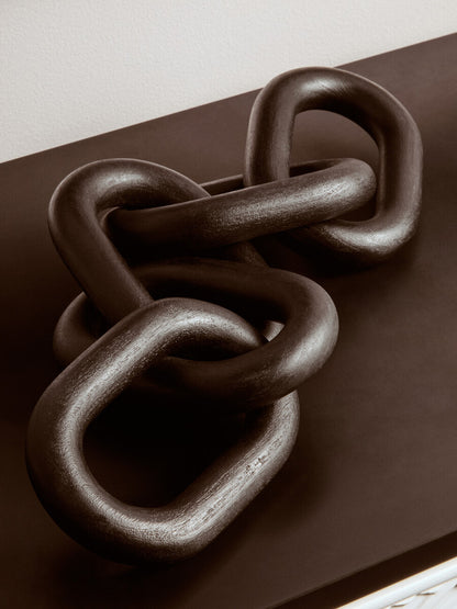 Cato 5 Link Black Wood Chain Sculpture