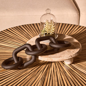 Cato Black Wood Five Link Chain Decor
