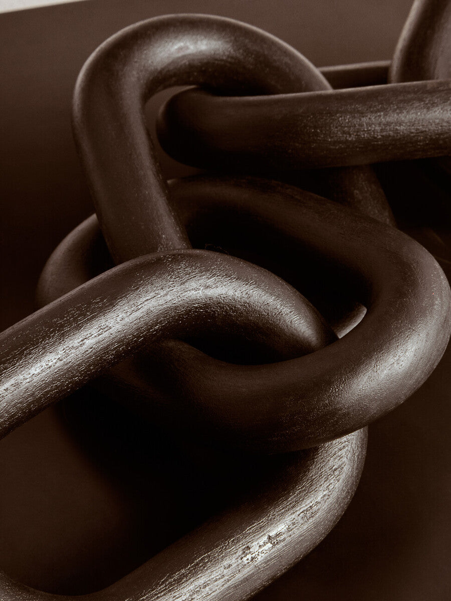 Cato 5 Link Black Wood Chain Sculpture