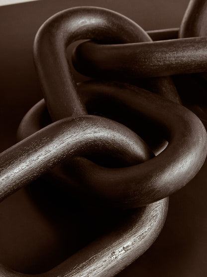 Cato 5 Link Black Wood Chain Sculpture