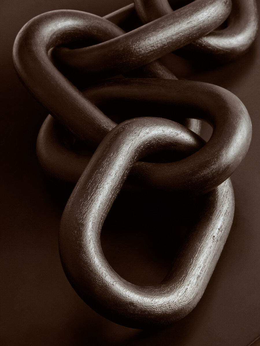 Cato 5 Link Black Wood Chain Sculpture