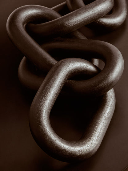 Cato 5 Link Black Wood Chain Sculpture