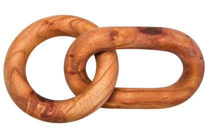 Cato Brown Wood Two Link Chain Decor