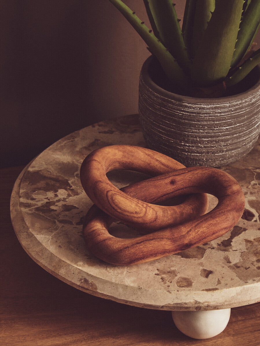 Cato Brown Wood Two Link Chain Decor