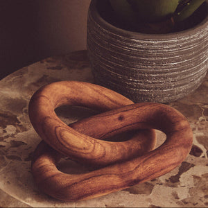 Cato Brown Wood 2 Link Chain Decor