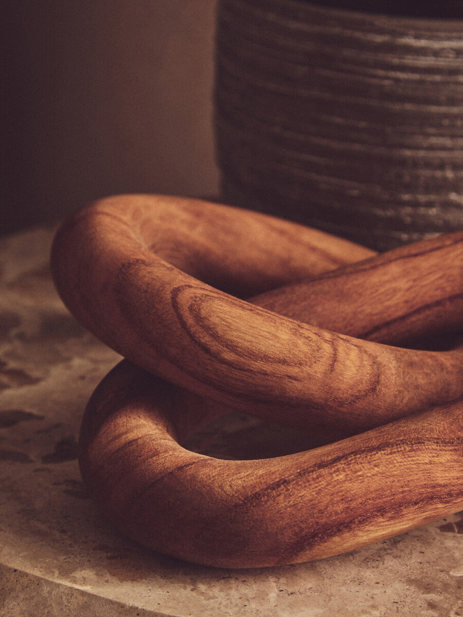 Cato Brown Wood 2 Link Chain Decor