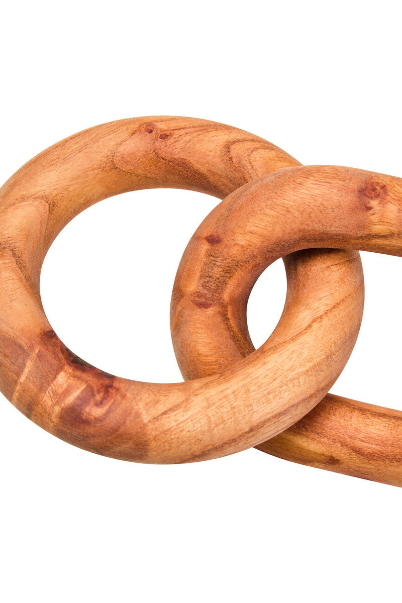 Cato Brown Wood Two Link Chain Decor