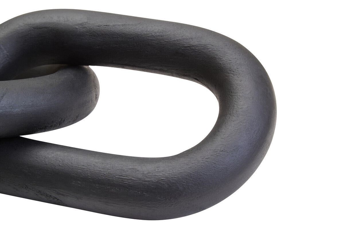 Cato Black Wood Two Link Chain Decor