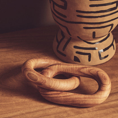 Cato Natural Wood Two Link Chain Decor