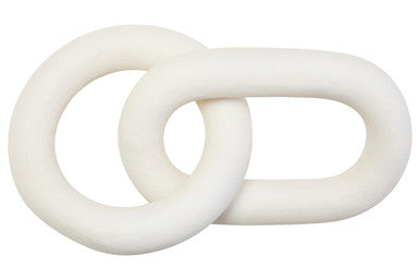 Cato White Wood Two Link Chain Decor