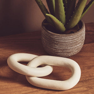 Cato White Wood 2 Link Chain Decor