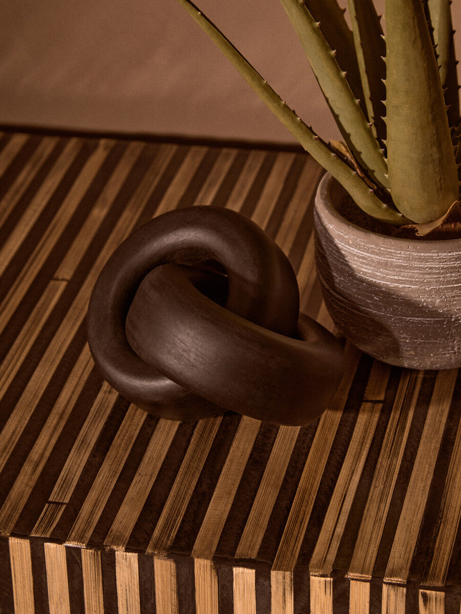 Cato Black Wood Knot Decor