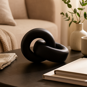 Cato Black Wood Large Knot Decor