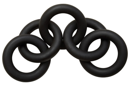 Cato Black Wood Five Link Chain Decor