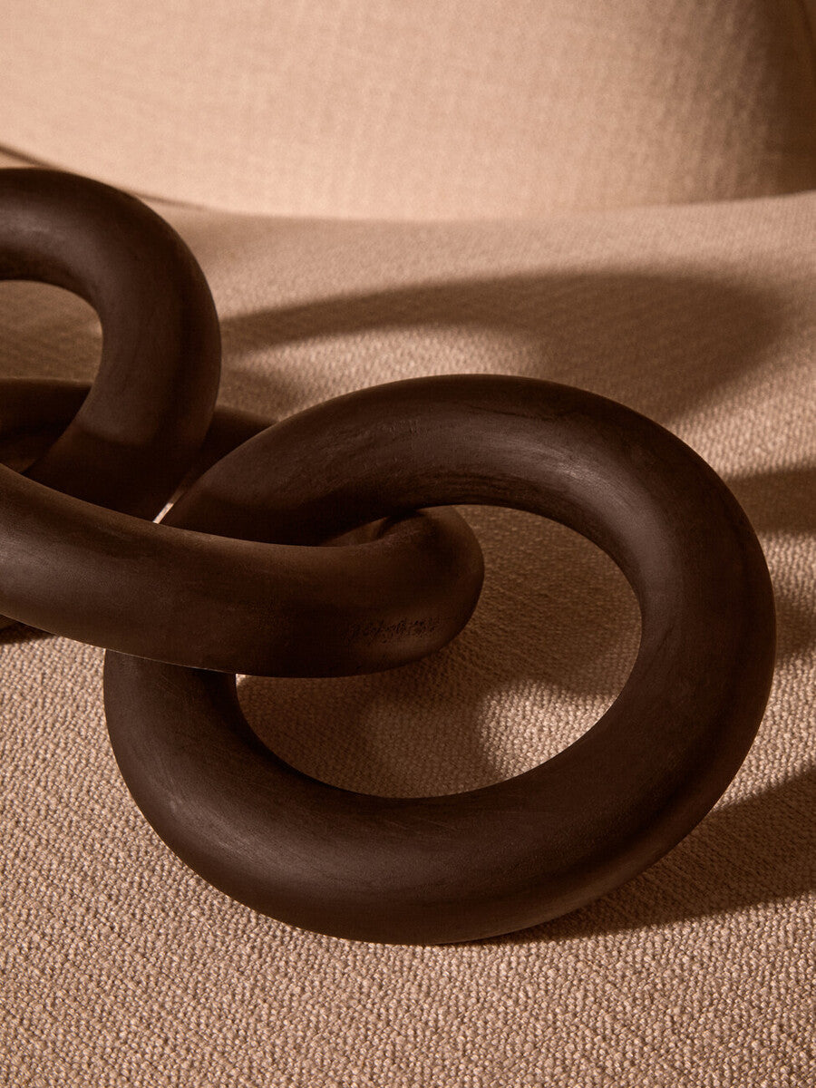 Cato Black Wooden 5 Link Chain Decor