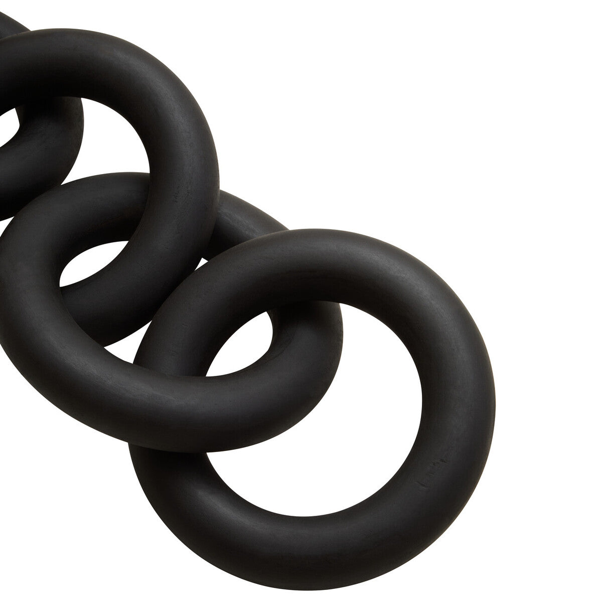 Cato Black Wood Five Link Chain Decor