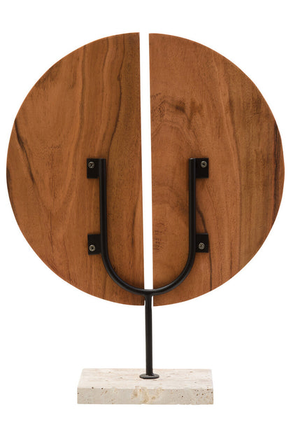 Westo Natural Wood Sculpture With Travertine Base