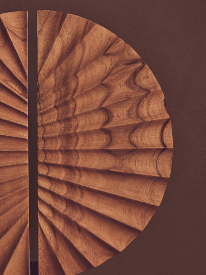 Westo Natural Wood Sculpture With Travertine Base