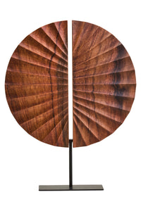 Westo Brown Wood Sculpture With Black Metal Base