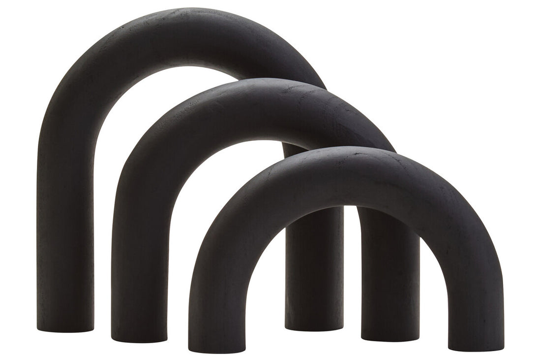 Cato Black Wood Arch Sculpture