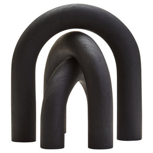 Cato Black Wood Arch Sculpture