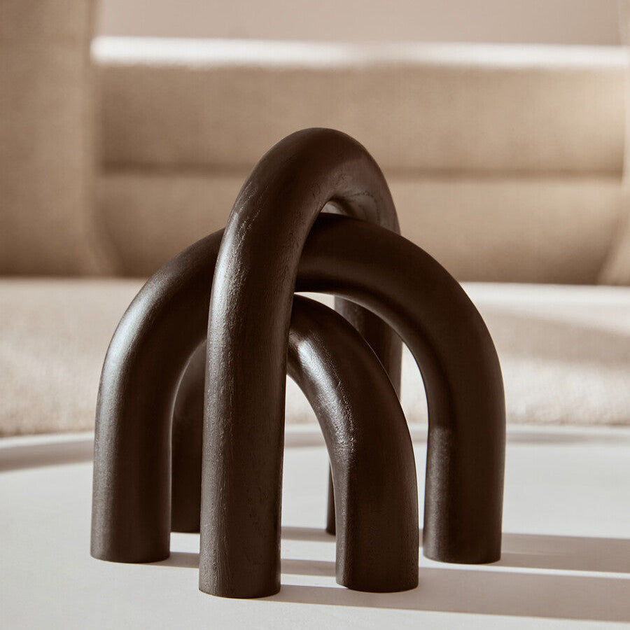 Cato Black Wood Arch Sculpture