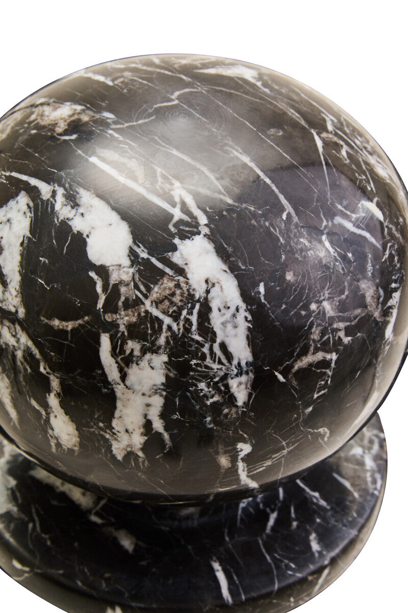 Zoro Black And White Veined Marble Sculpture