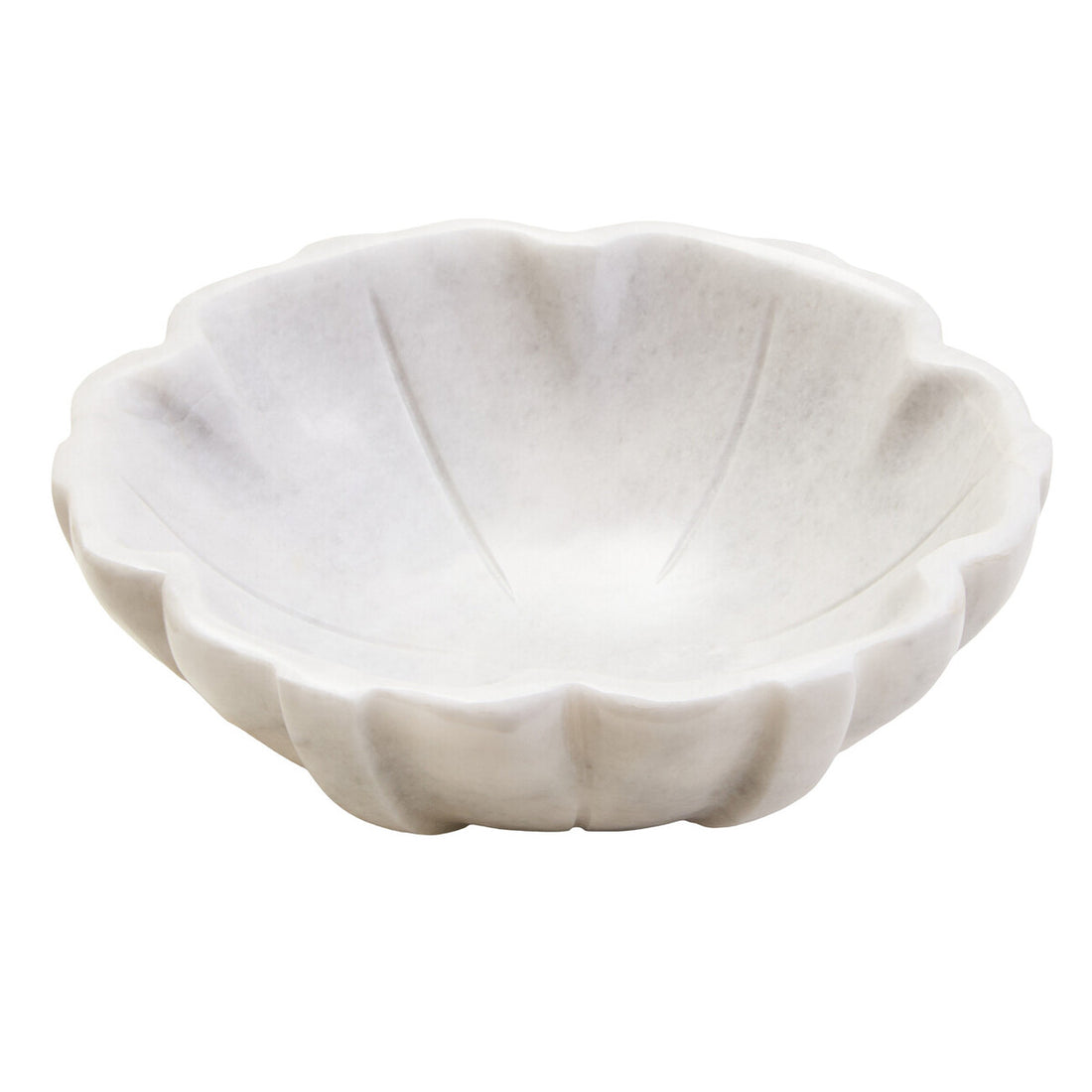 Zoro Small White Marble Lotus Bowl