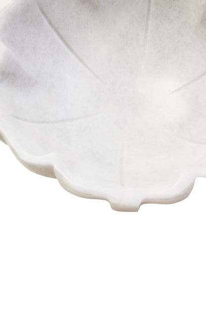 Zoro Small White Marble Lotus Bowl