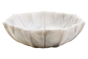 Zoro Medium White Marble Lotus Bowl