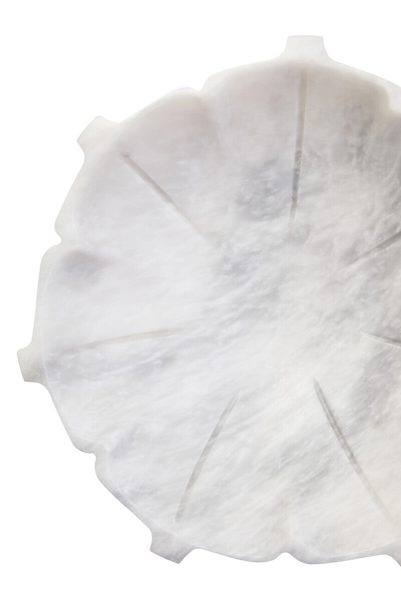Zoro Medium White Marble Lotus Bowl