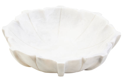 Zoro Large White Marble Lotus Bowl
