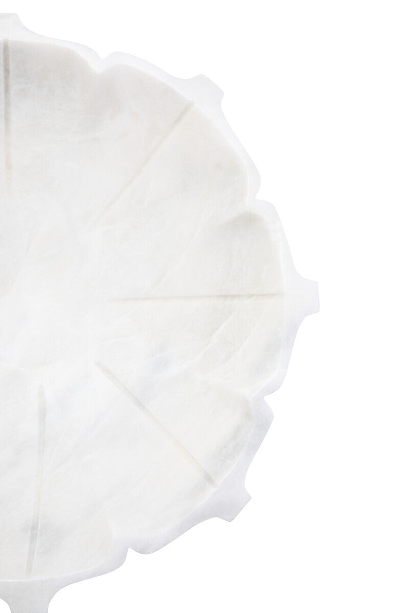 Zoro Large White Marble Lotus Bowl
