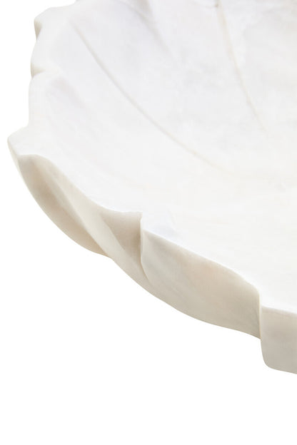 Zoro Large White Marble Lotus Bowl