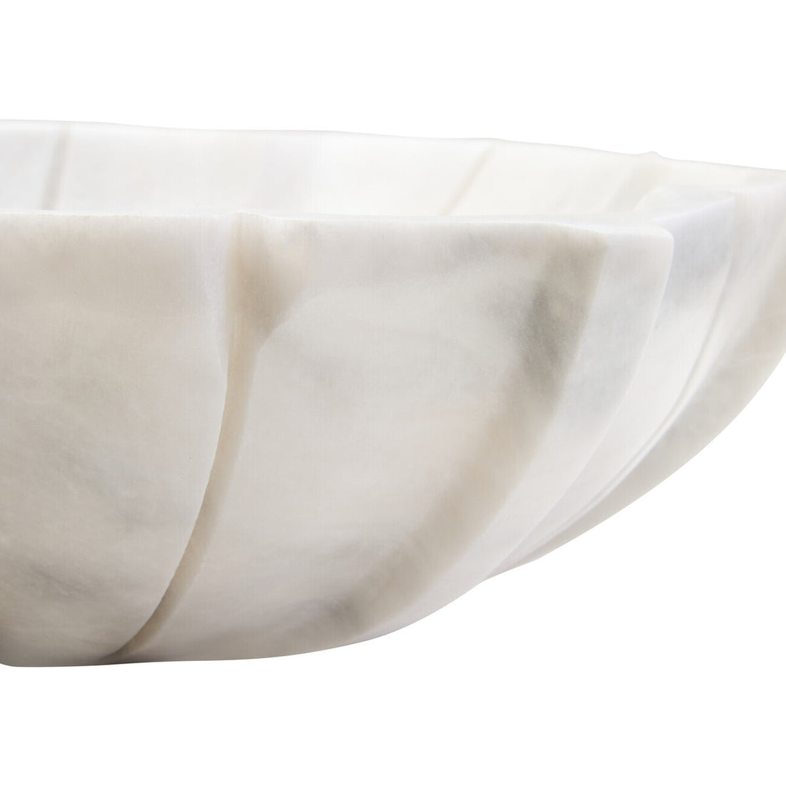 Zoro Large White Marble Lotus Bowl