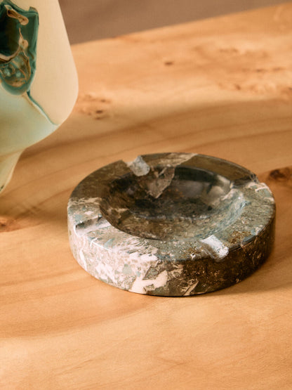 Zoro Black And White Veined Marble Ashtray