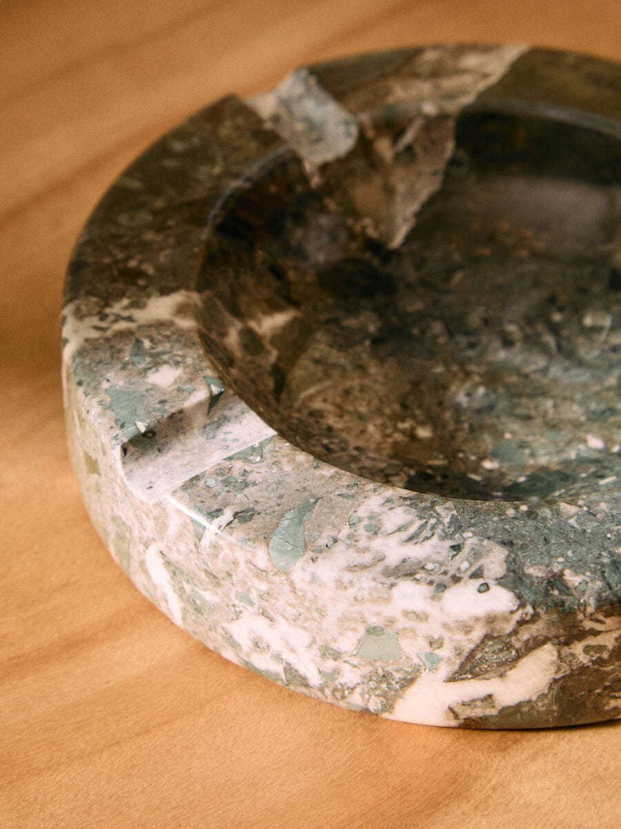 Zoro Black And White Veined Marble Ashtray