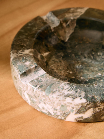 Zoro Black And White Veined Marble Ashtray