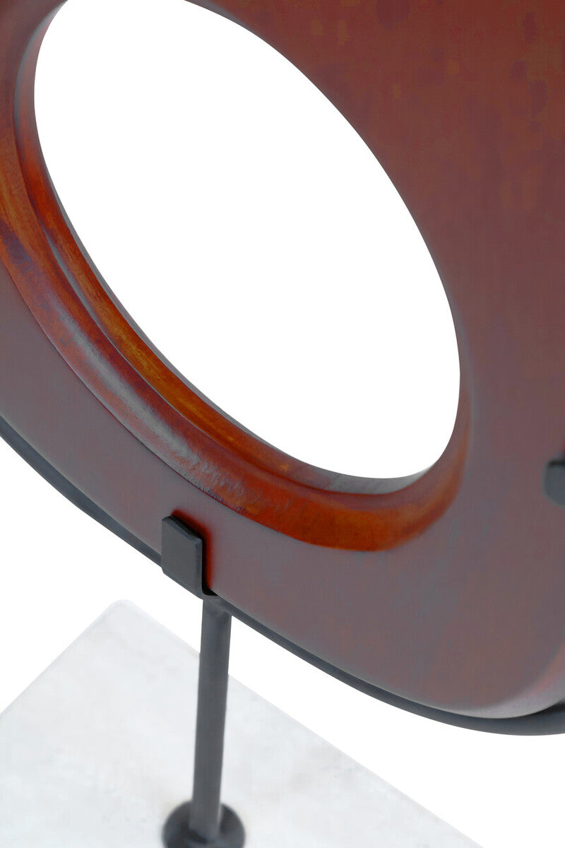 Westo Natural Wood Vertical Sculpture With Travertine Base