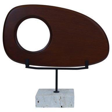 Westo Natural Wood Horizontal Sculpture With Travertine Base