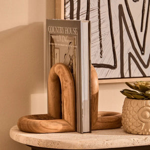 Arlo Natural Wood Set of 2 Bookends