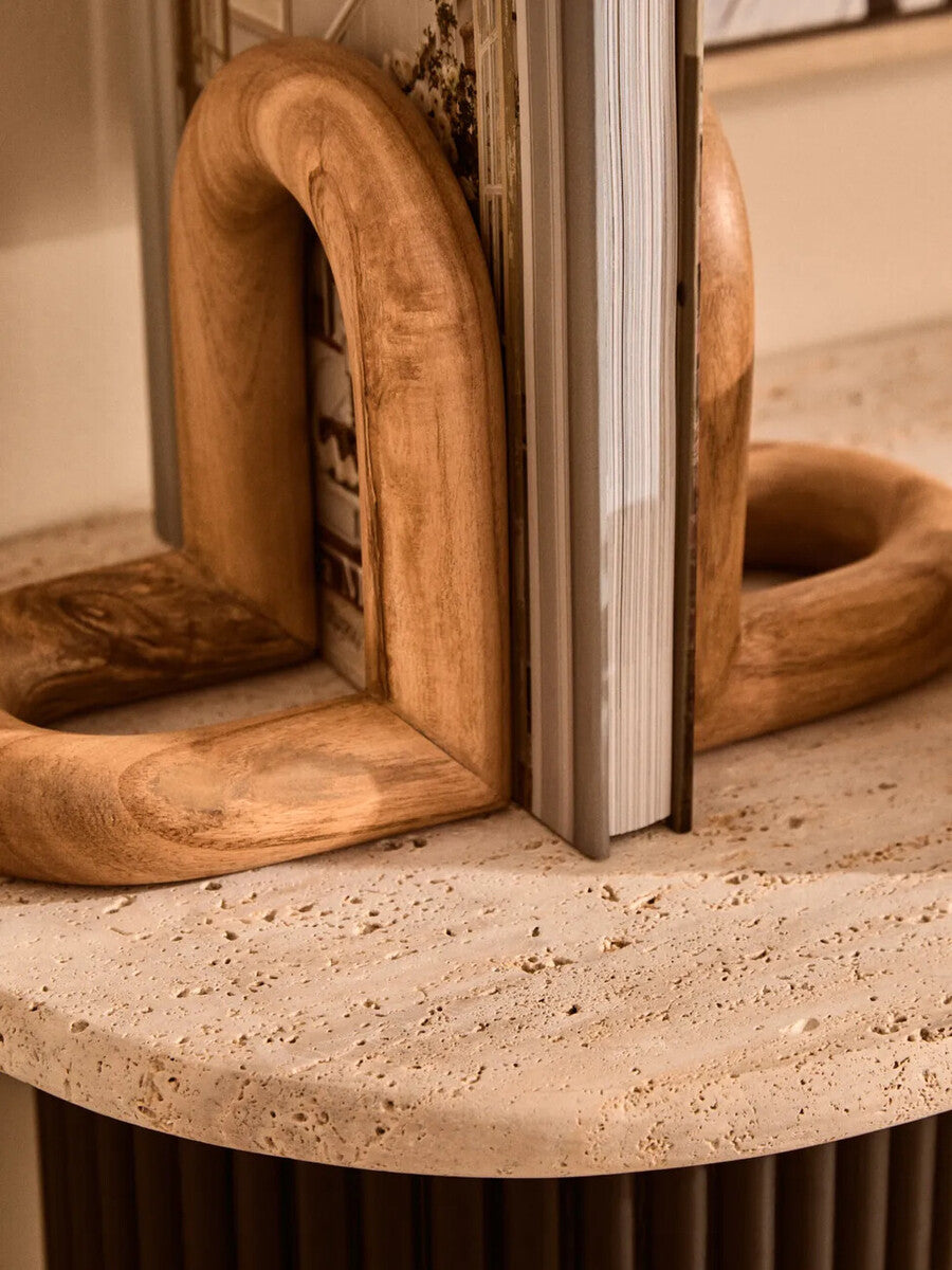 Arlo Natural Wood Set Of 2 Bookends