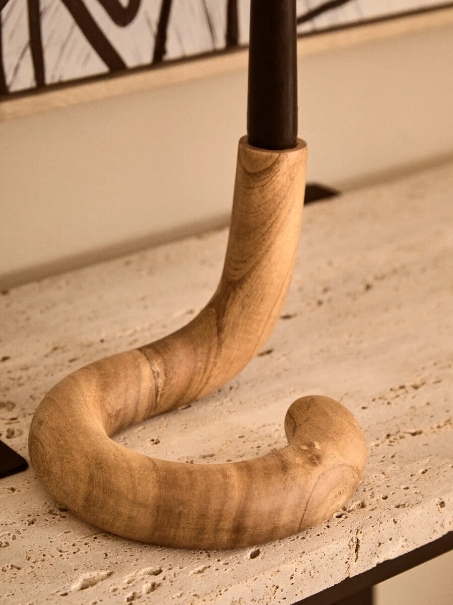 Arlo Natural Wood Candle Holder